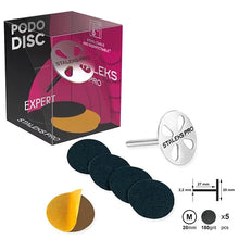 Load image into Gallery viewer, Pedicure disc Pododisc Staleks Pro and set of disposable file 5 pcs M
